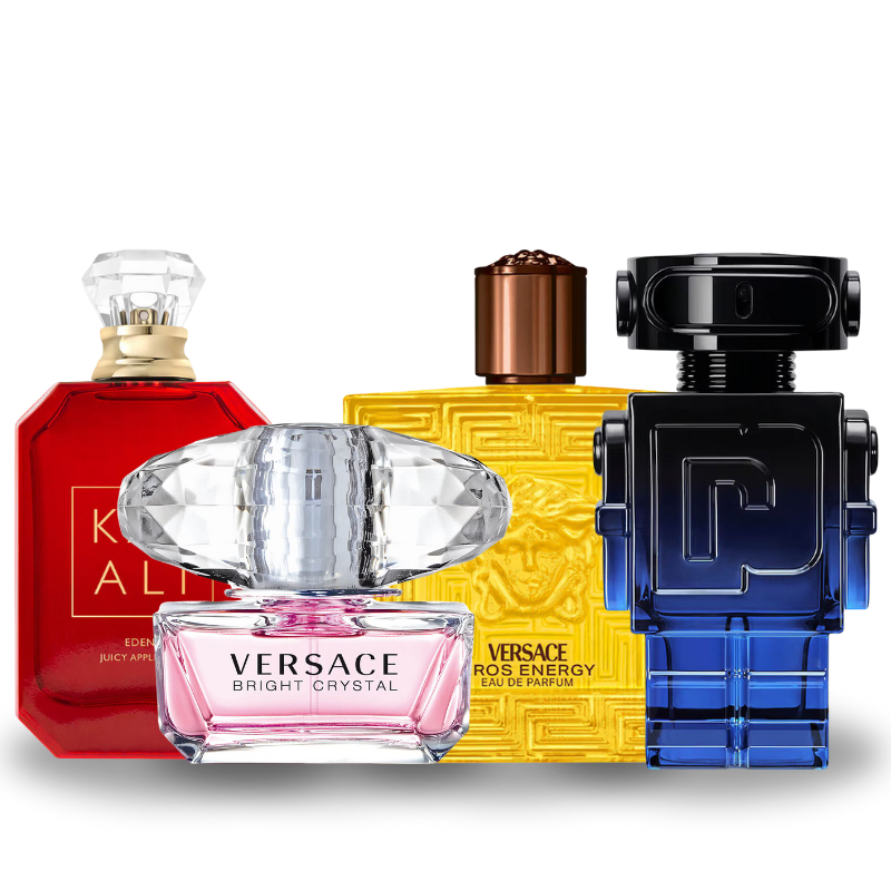 Zestaw 4 perfum: KayAli 01, Crystal Bright, Versace Eros Energy, Phantom Intense 100ml
