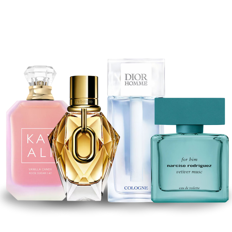 Zestaw 4 perfum: KayAli 42, Million Gold, Dior Homme Cologne, Narciso Rodriguez Vetiver Musc 100ml