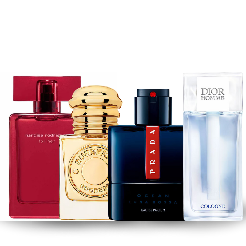 Zestaw 4 perfum: Narciso Rodriguez, Burberry Goddess, Prada Luna, Dior Homme Cologne 100ml